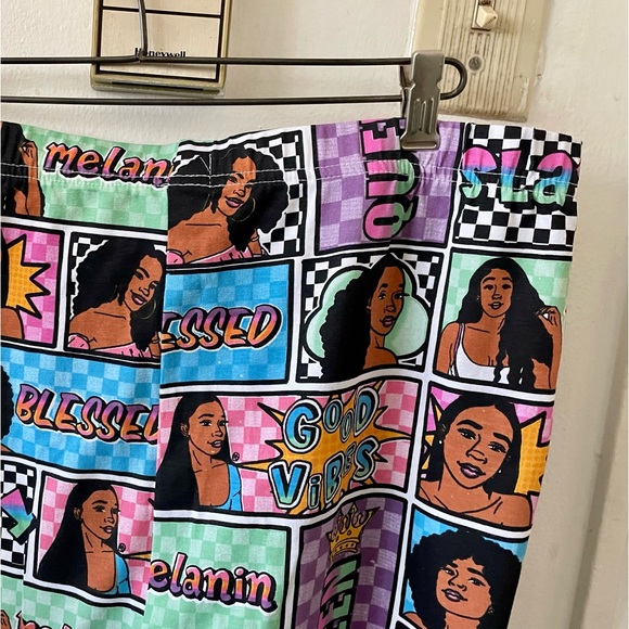 On Fire, NWT, pajama bottom loungewear, size 1X Melanin Queen - Picture 5 of 6